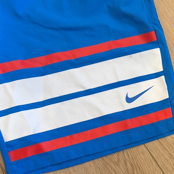 Nike Men's Blue and Red Striped Athletic Shorts - Picture 3 of 3